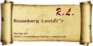 Rosenberg Lestár névjegykártya